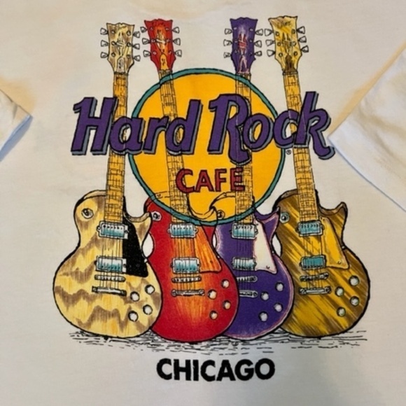 Vintage 1990s Large Hard Rock Cafe Chicago T-Shirt MINT! - Picture 3 of 6